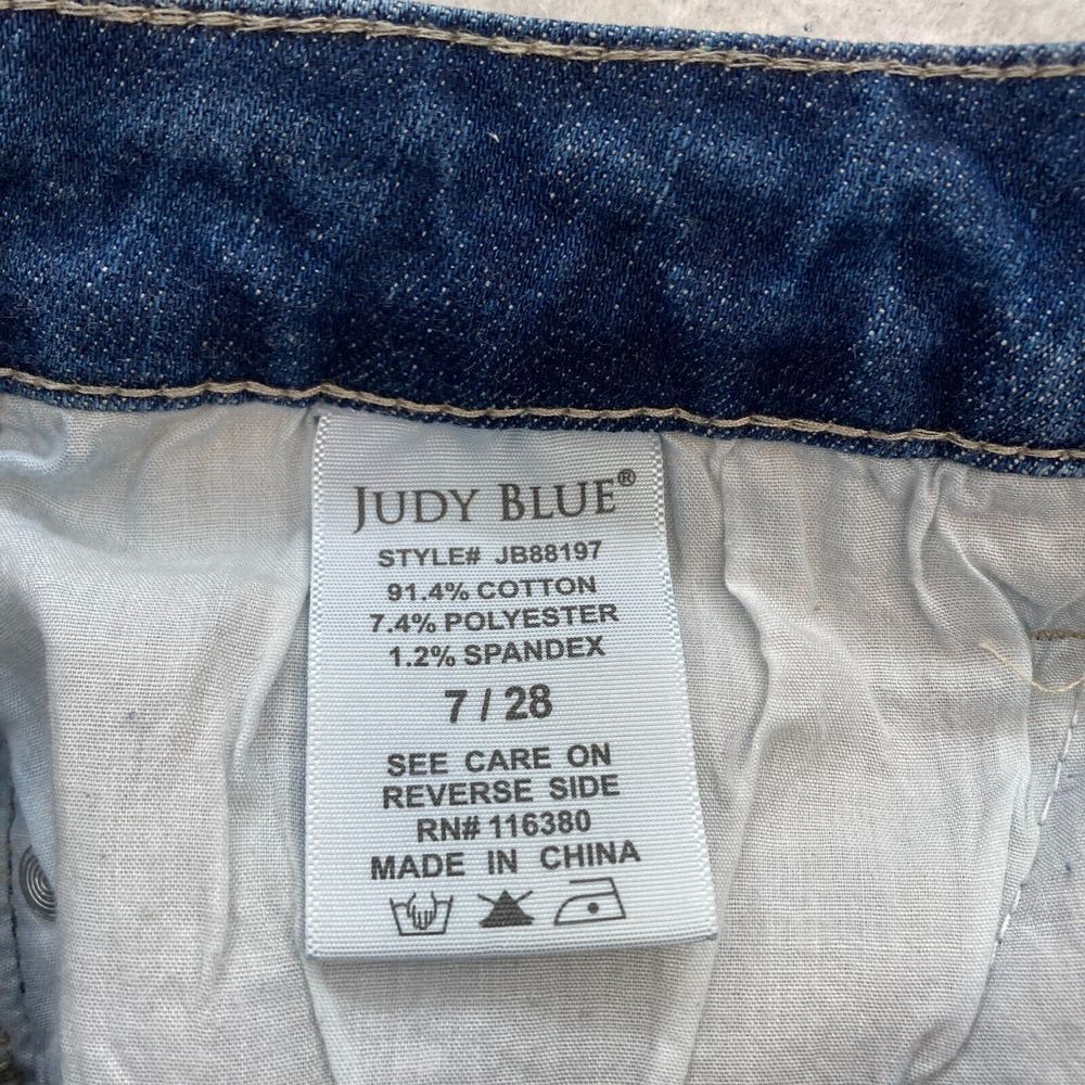 Judy Blue Jeans Women's 7/28 Skinny Fit Medium Blue Stretch Denim Distressed - Picture 7 of 14